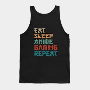 Eat Sleep Anime Gaming Repeat Tank Top